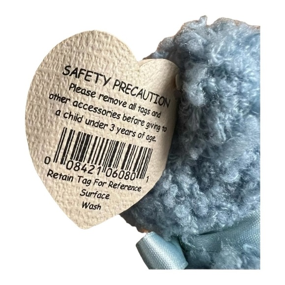 Ty Attic Treasures Teddy Bear Beanie Baby Blueberry Jointed 1993 plush‎ Blue 10” - Picture 3 of 6
